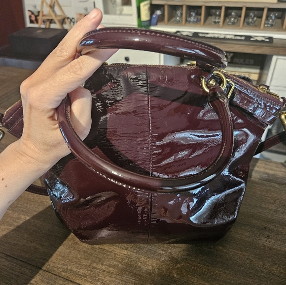 Coach Madison Lindsey Satchel With Matching Long Wallet Plum - Picture 5 of 16